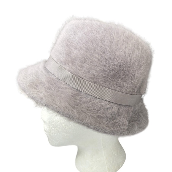 Kangol Design Gray Furry Buckle Bucket Hat Mohair Fedora Made in England classic - Picture 3 of 11